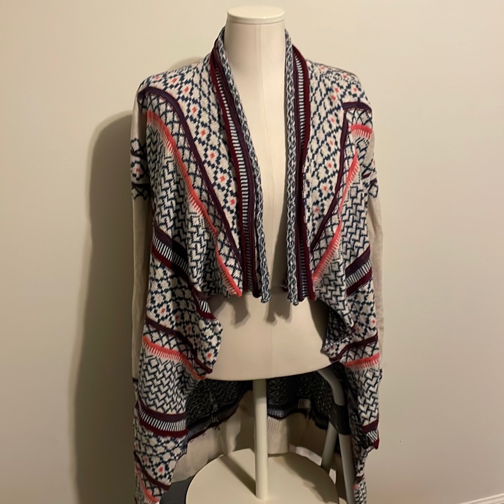 Open cardigan sweater